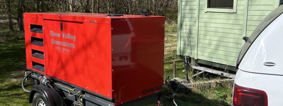 generator at a wedding in a field